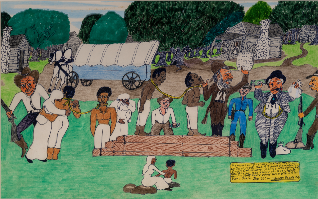 painting of slavery market